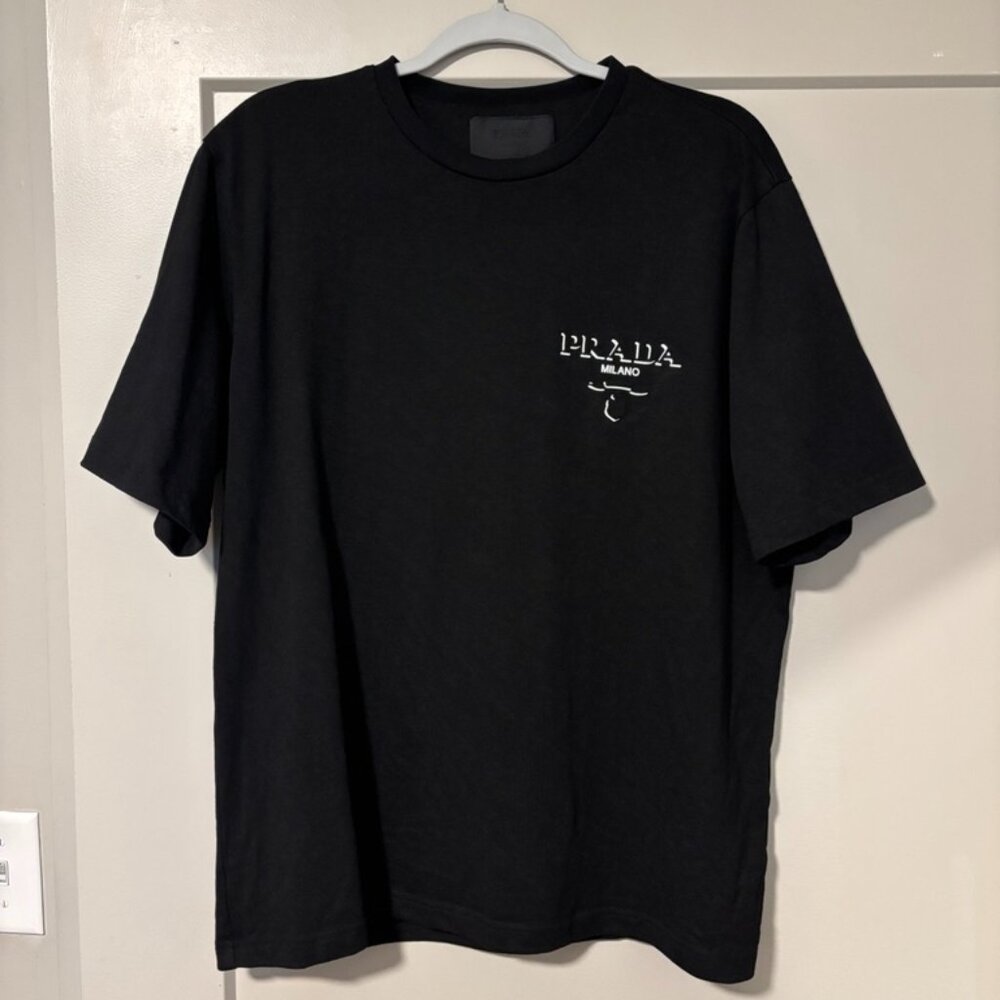 Prada Men's Jersey Logo Graphic T-Shirt